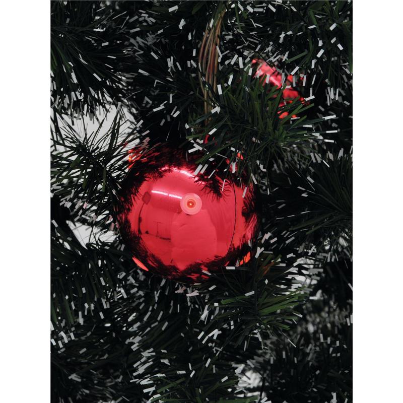 6x LED božična krogla 6cm rdeča Europalms