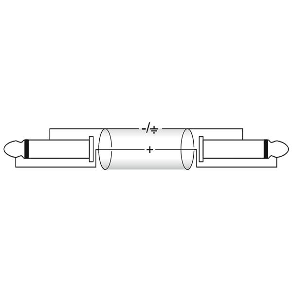 OMNITRONIC Jack cable 6.3 mono 0.5m bk