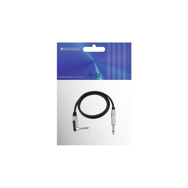 OMNITRONIC Jack cable 6.3 mono 1x 90? 1.5m bk