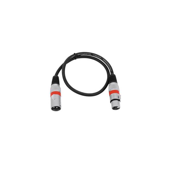 OMNITRONIC XLR cable 3pin 0.5m bk/rd