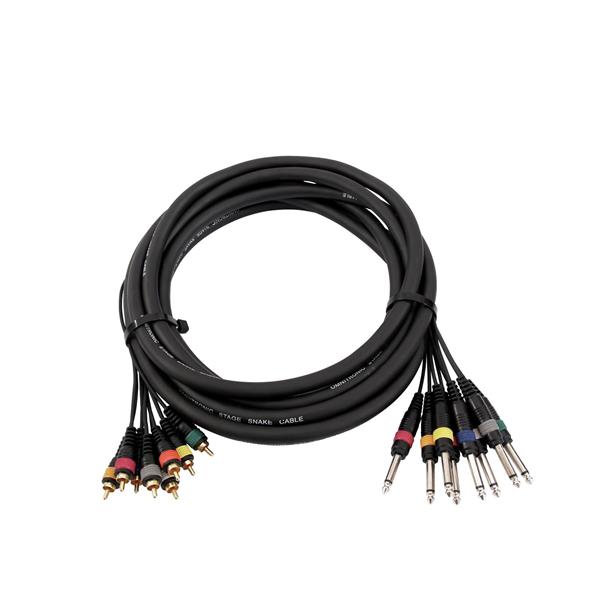 OMNITRONIC Snake cable 8xRCA/8xJack mono 15m