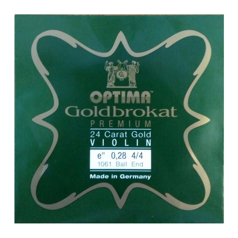 Struna za Violino Optima Goldbrokat Premium E 24K zlato kroglica 4/4