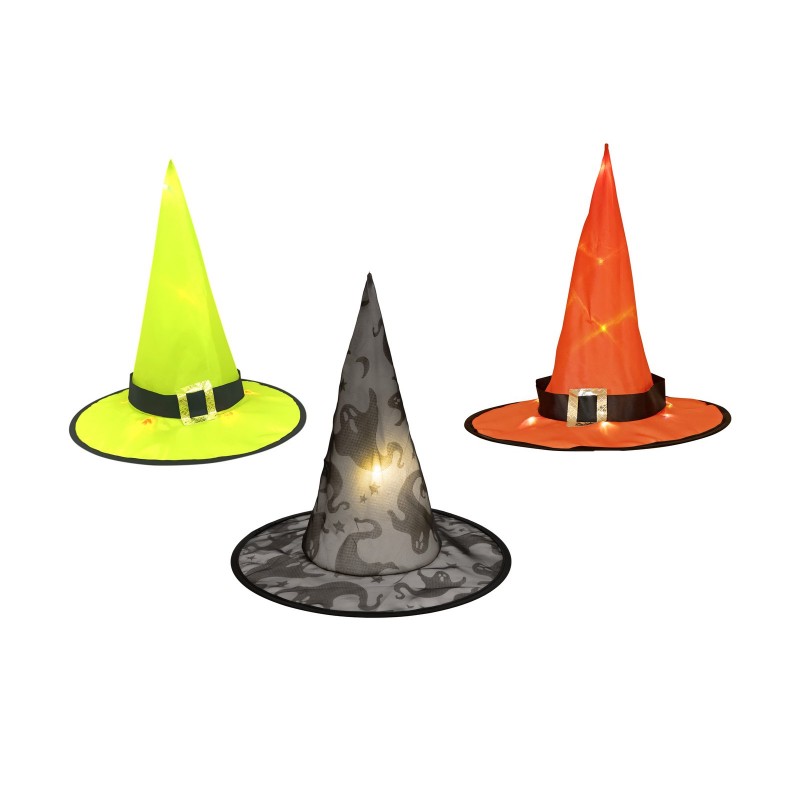 EUROPALMS Halloween Witch Hat 3pc set, illuminated, 36cm