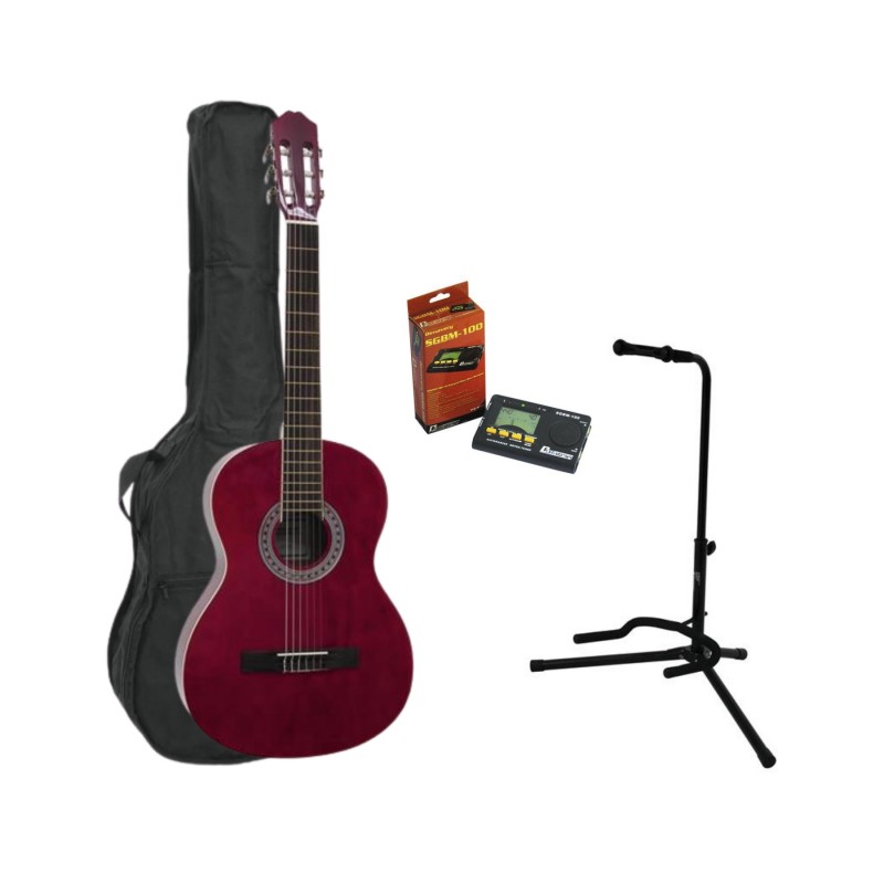 SET Classical Guitar Dimavery AC-303 Red