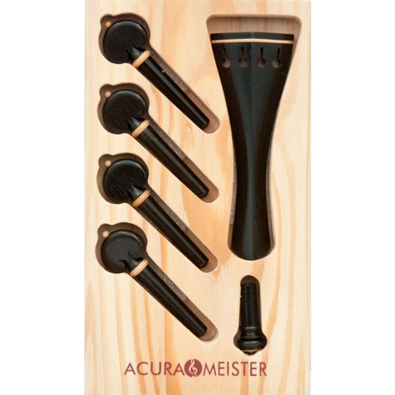 Acurameister Set 6 pcs. violin, ebony, pin and collar boxwood