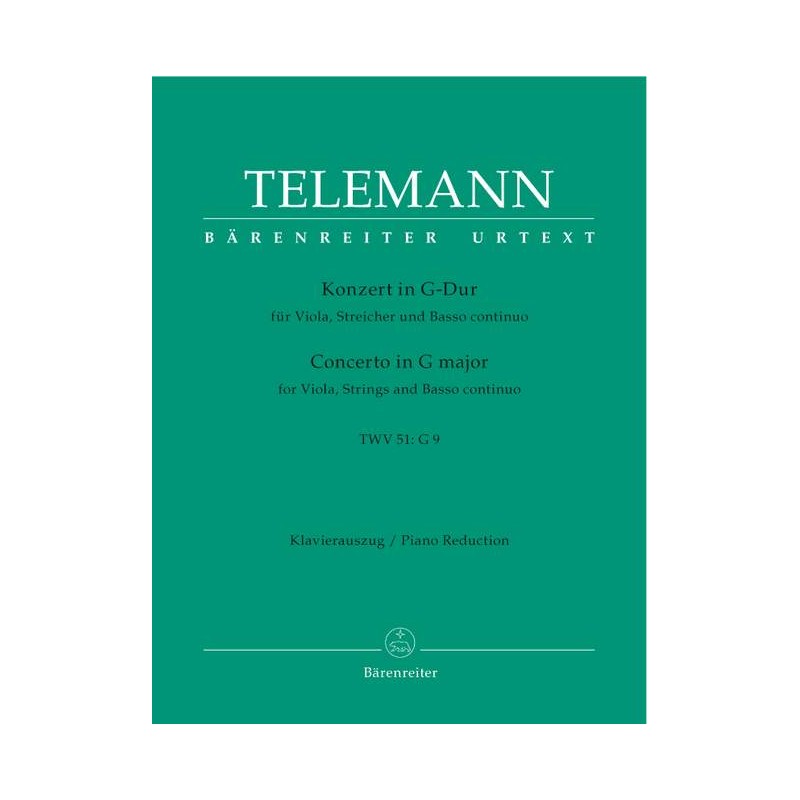 Georg Philipp Telemann: Concerto in G major for Viola, Strings and Basso continuo TWV 51: G 9