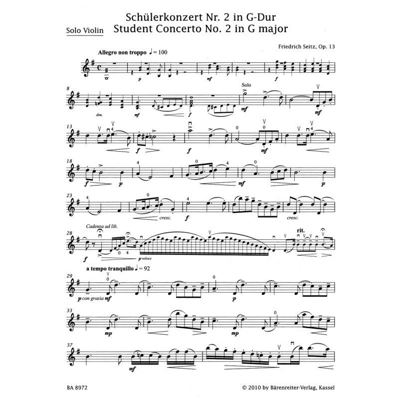 Roland F. Seitz: Student Concerto No. 2 in G major op. 13