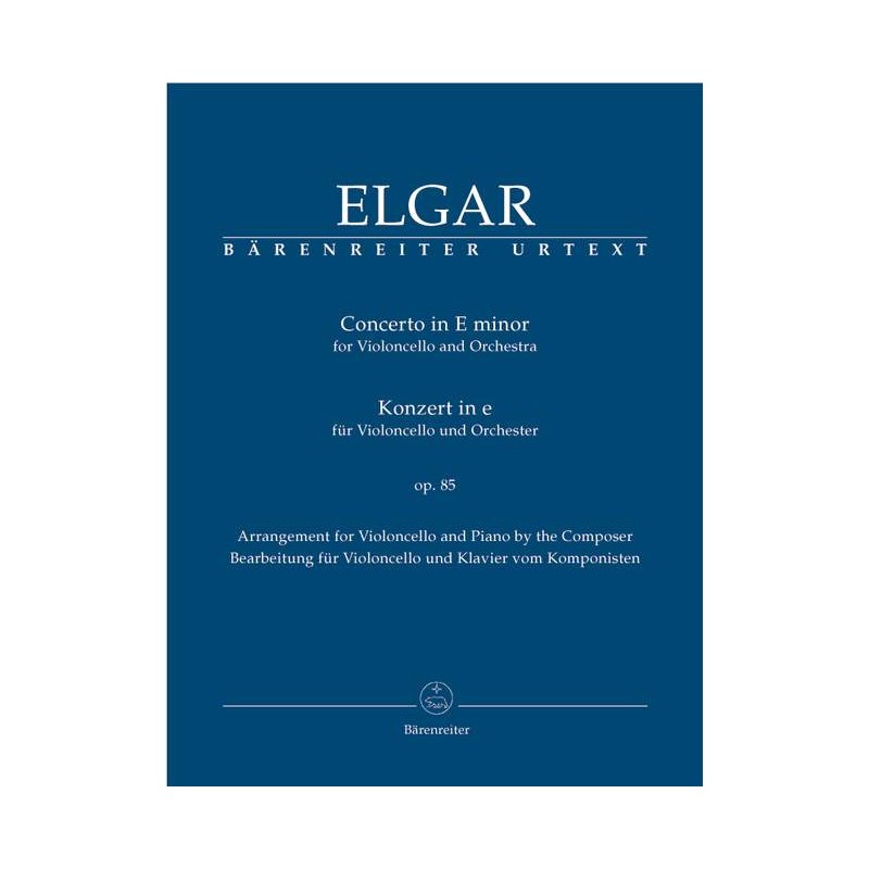 E. Elgar: Concerto in E minor for Violoncello and Orchestra op. 85, arr. for Cello and Piano