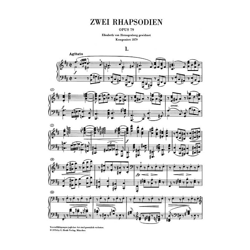 Johannes Brahms: 2 Rhapsodies Op. 79