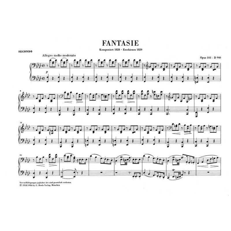 Franz Schubert: Fantasy in f minor Op. 103 D 940