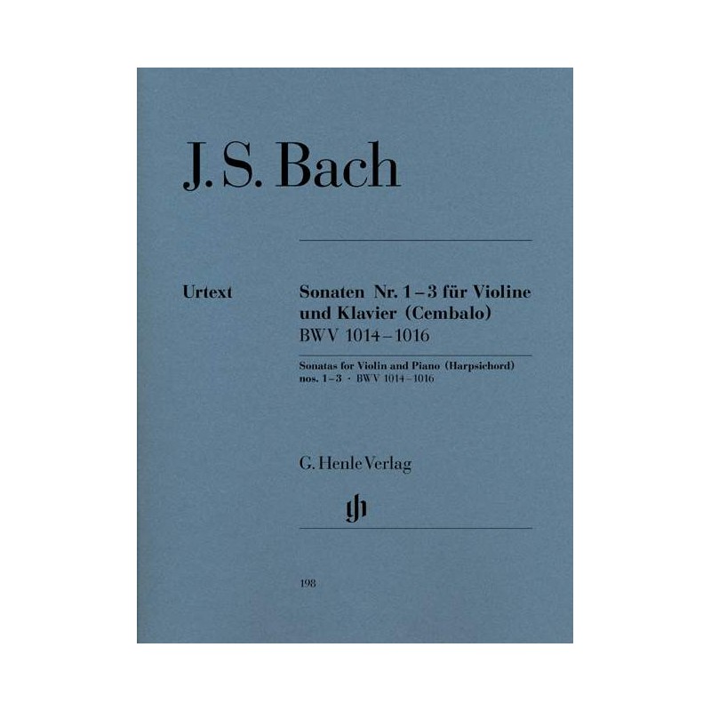 Johann Sebastian Bach: Sonatas No 1-3 for Violin and Piano (Harpsichord) BWV 1014-1016