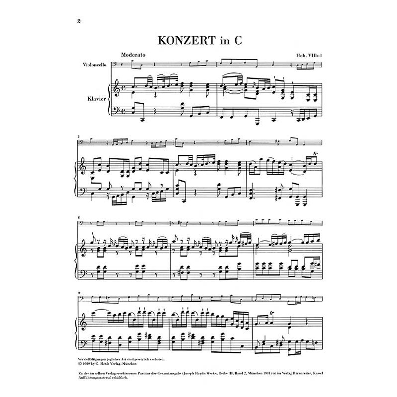 Joseph Haydn: Concerto for Violoncello and Orchestra C major Hob. VIIb:1