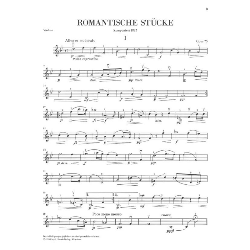 Antonín Dvořák: Romantic Pieces for Piano and Violin op. 75