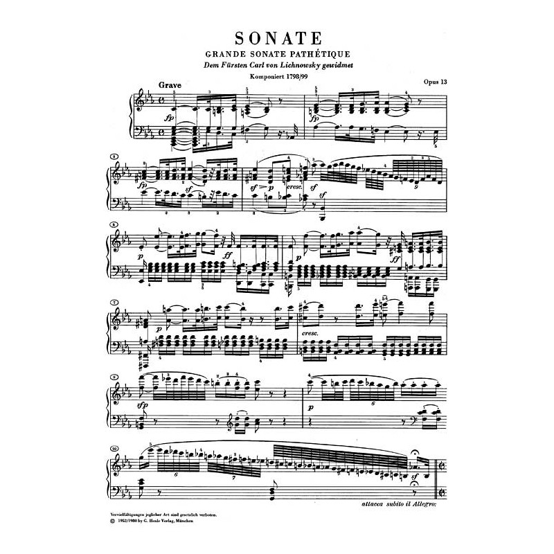 Ludwig van Beethoven: Piano Sonata No. 8 c minor Op. 13 [Grande Sonata Pathétique]