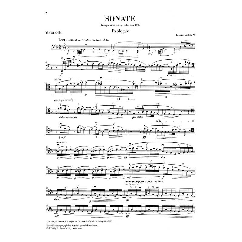 Claude Debussy: Sonata for Violoncello and Piano