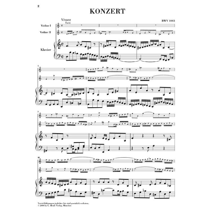 Johann Sebastian Bach: Concerto d minor BWV 1043 for 2 Violins and Orchestra