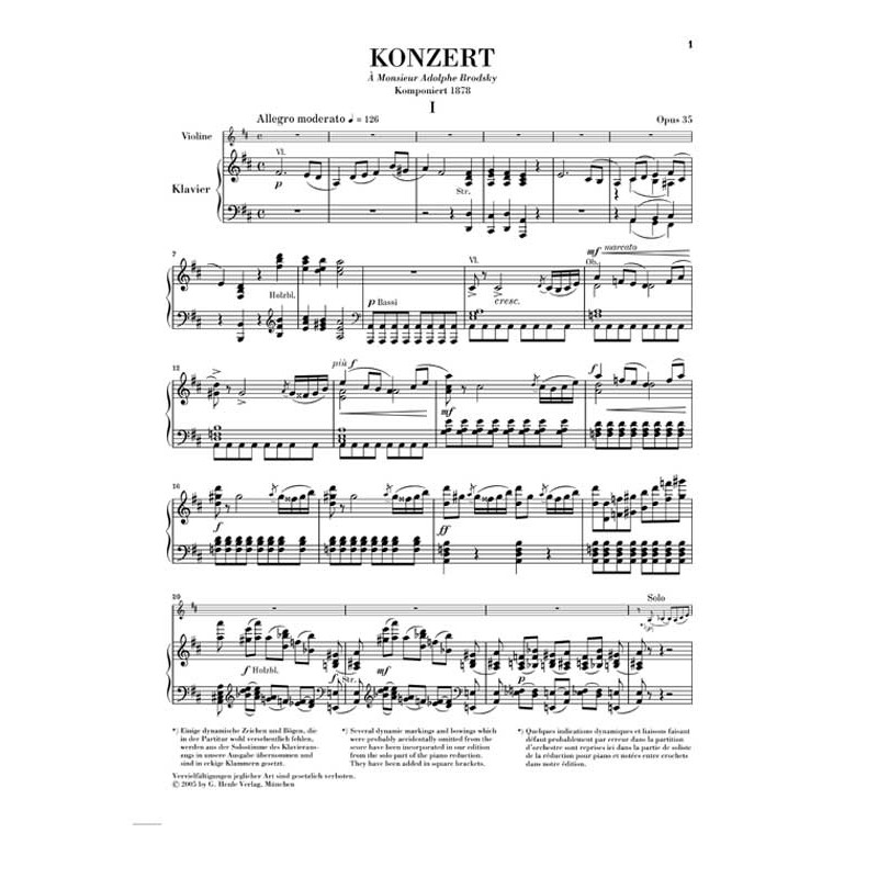 Peter Iljitsch Tschaikowsky: Violin Concerto in D major Op. 35