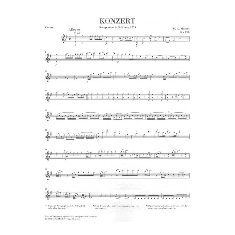 Wolfgang Amadeus Mozart: Violin Concerto no. 3 in G major K. 216