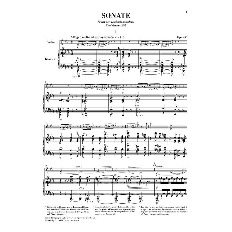 Edvard Grieg: Violin Sonata c minor Op. 45 for Violin and Piano
