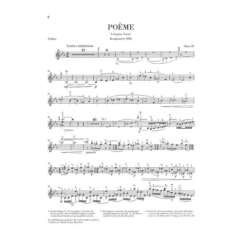 Ernest Chausson: Poème op. 25 for Violin and Orchestra