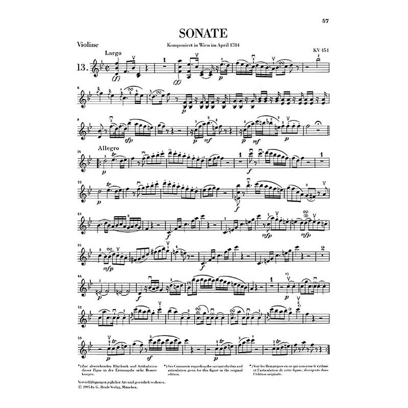 Wolfgang Amadeus Mozart: Sonatas for Piano and Violin Volume III