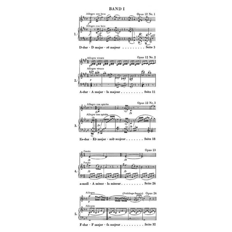 Ludwig van Beethoven: Sonatas for Piano and Violin Volume I