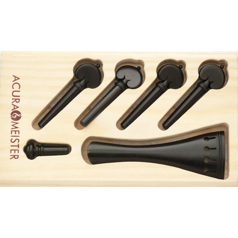 Acurameister Set 6 pcs. violin, ebony, pin and collar horn