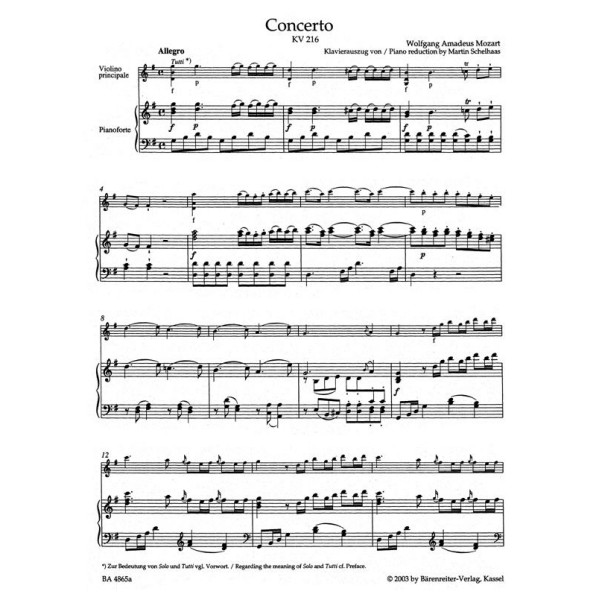 W. A. Mozart: Concerto in G major for Violin and Orchestra No.3 KV 216