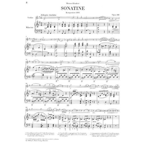 Antonín Dvořák: Sonatina for Piano and Violin G major Op. 100