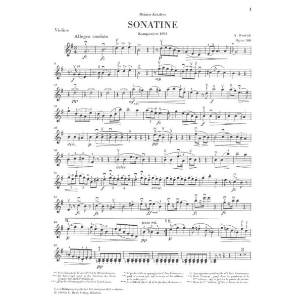 Antonín Dvořák: Sonatina for Piano and Violin G major Op. 100