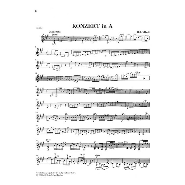 Joseph Haydn: Concerto for Violin and Orchestra A major Hob. VIIa:3