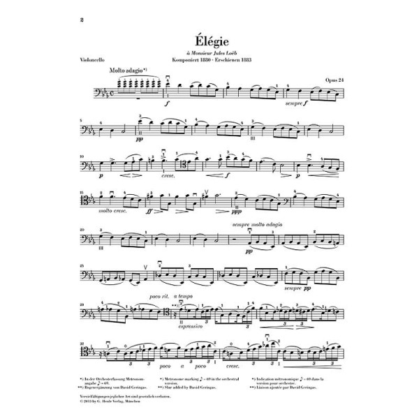 Gabriel Fauré: Élégie Op. 24 for Violoncello and Piano