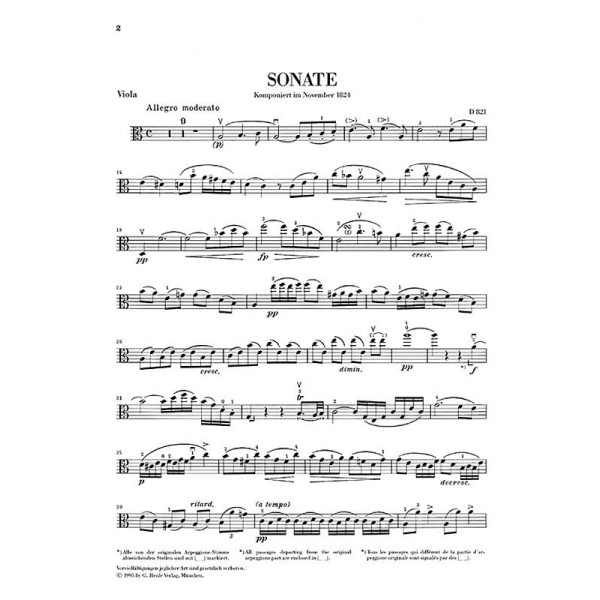 Franz Schubert: Arpeggione Sonata in a minor D 821