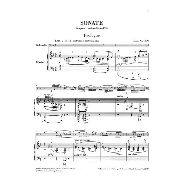 Claude Debussy: Sonata for Violoncello and Piano