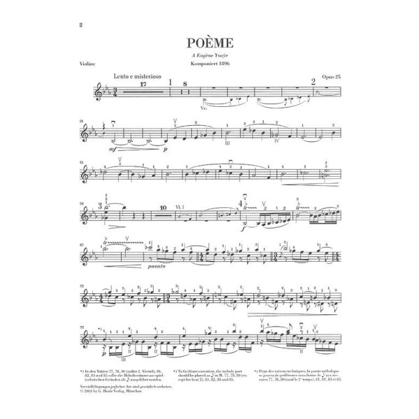 Ernest Chausson: Poème op. 25 for Violin and Orchestra