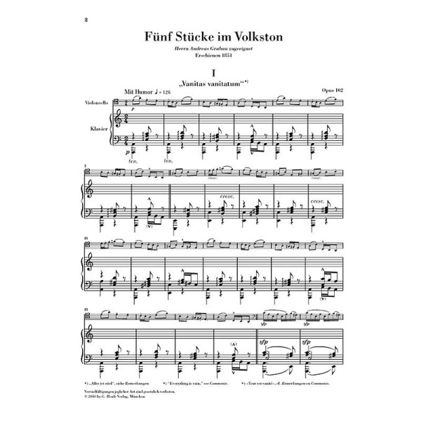 Robert Schumann: 5 Pieces in Folk Style Op. 102