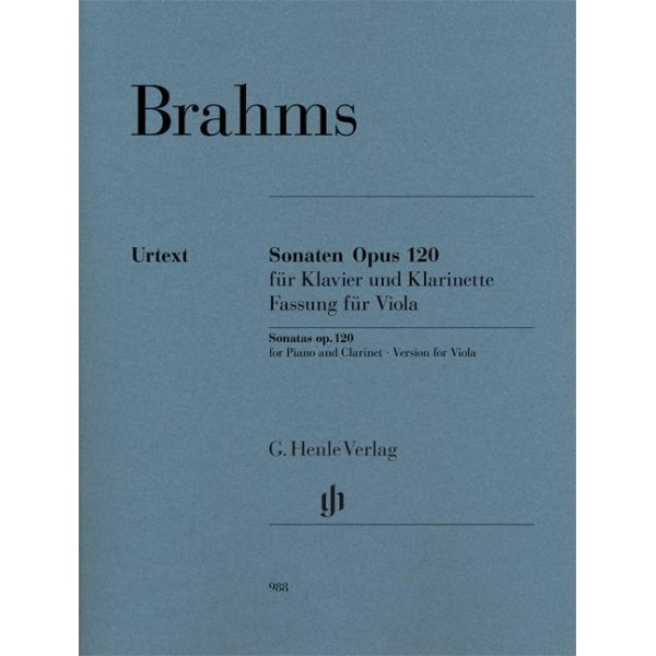 Johannes Brahms: Sonatas op. 120 for Clarinet and Piano, Version for String Quartet