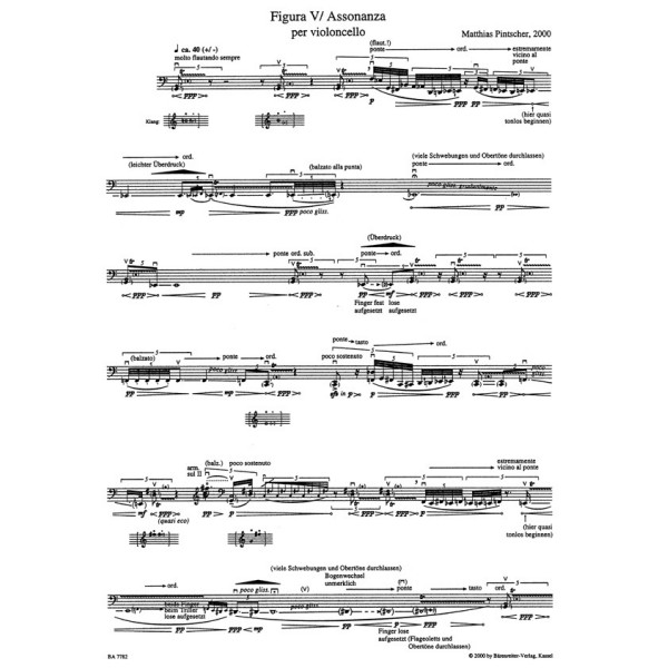 M. Pintscher: Figura V / Assonanza per violoncello