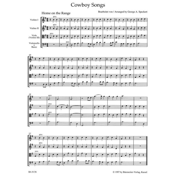 Cowboy Songs for Strings