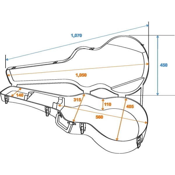 ABS Case for Acoustic Guitar Dimavery, dreadnought