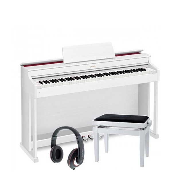 Digitalni pianino Casio AP470WE SET s slušalkami in stolom