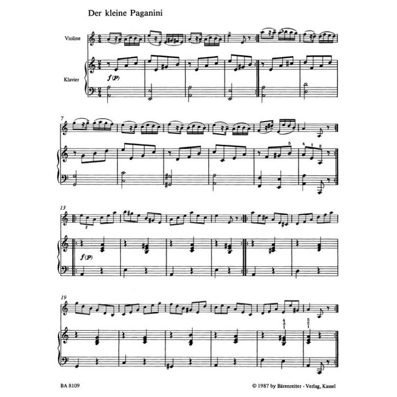 C. Bornemann: Little Paganini - Etudes for Children for Violin and Piano