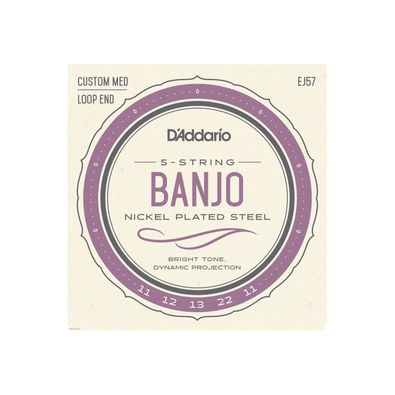 SET strun za banjo D'Addario EJ57 Nickel 11-22