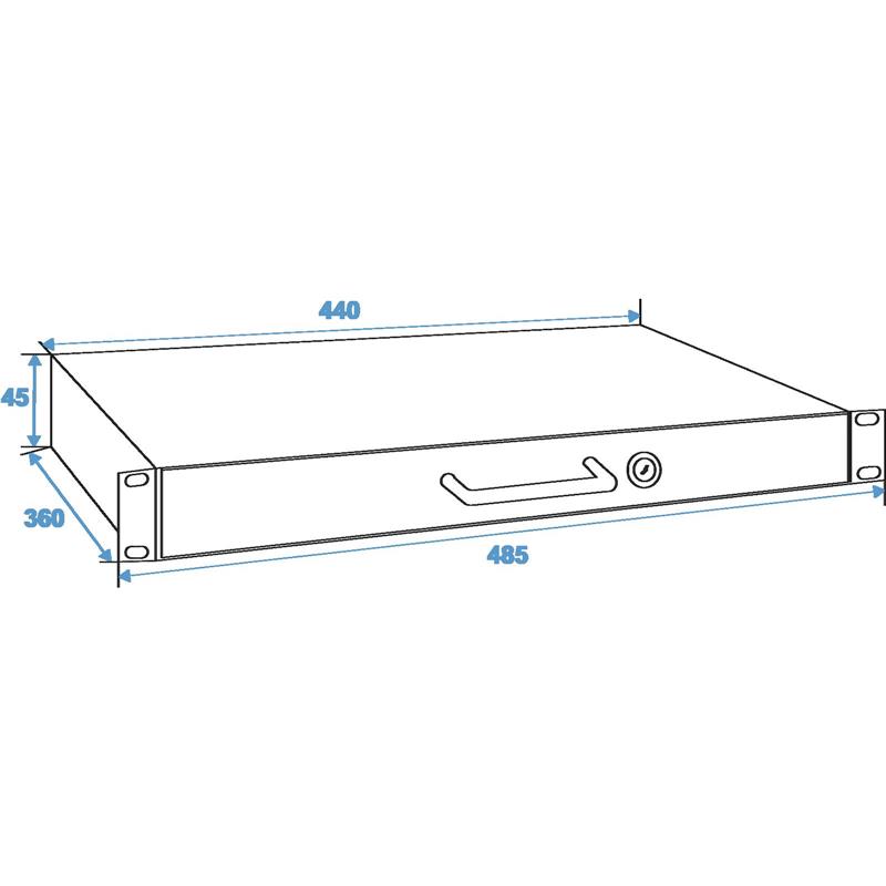 OMNITRONIC Rack Drawer with Lock 1U