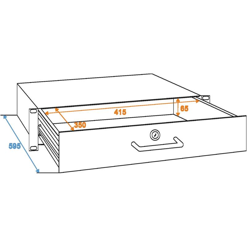 OMNITRONIC Rack Drawer with Lock 2U