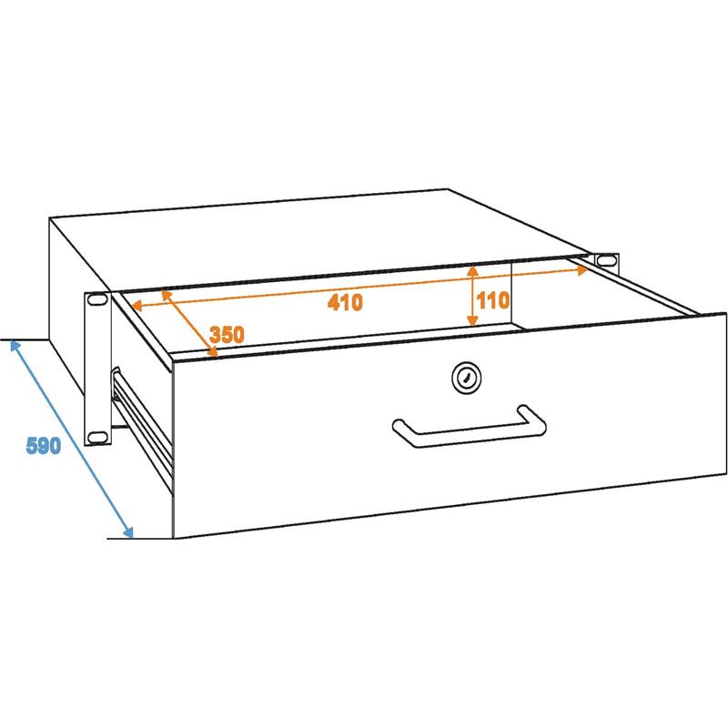 OMNITRONIC Rack Drawer with Lock 3U