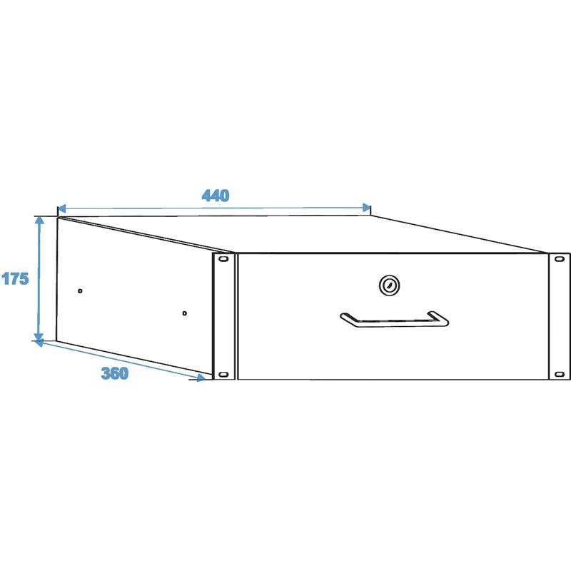 OMNITRONIC Rack Drawer with Lock 4U