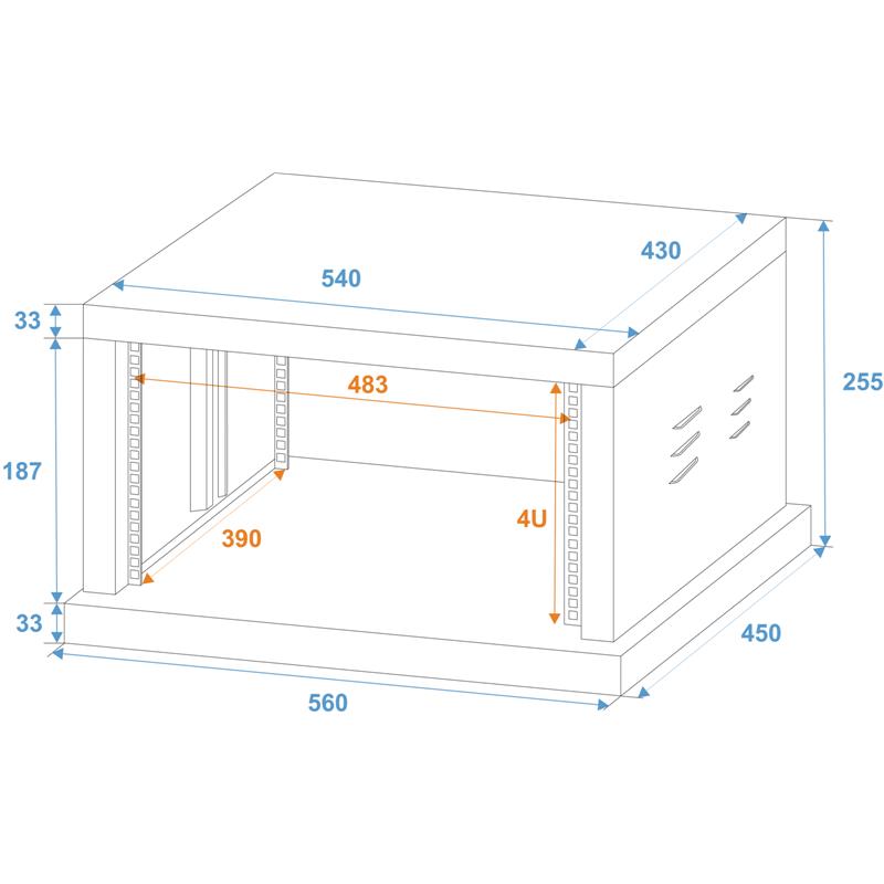 ROADINGER Steel Rack SR-19, 4U