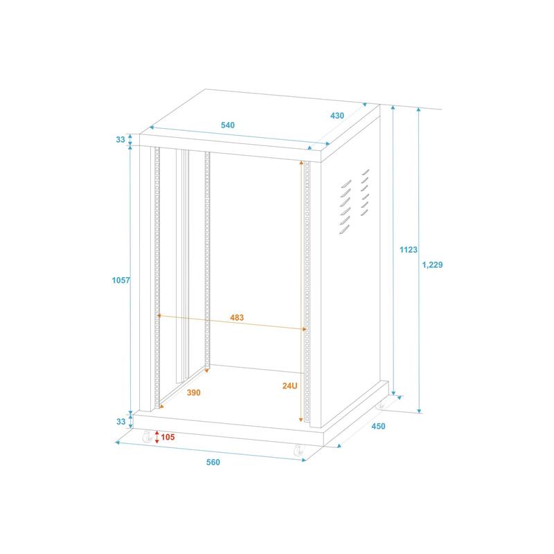 ROADINGER Steel Rack SR-19, 24U