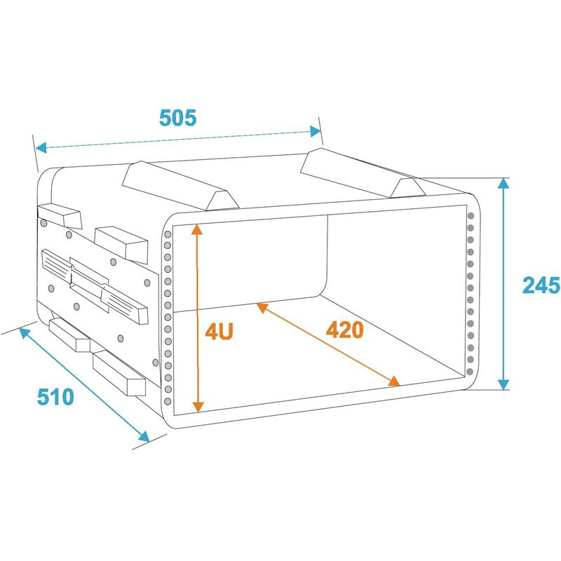 ROADINGER Plastic-Rack KR-19, 4U, DD, black